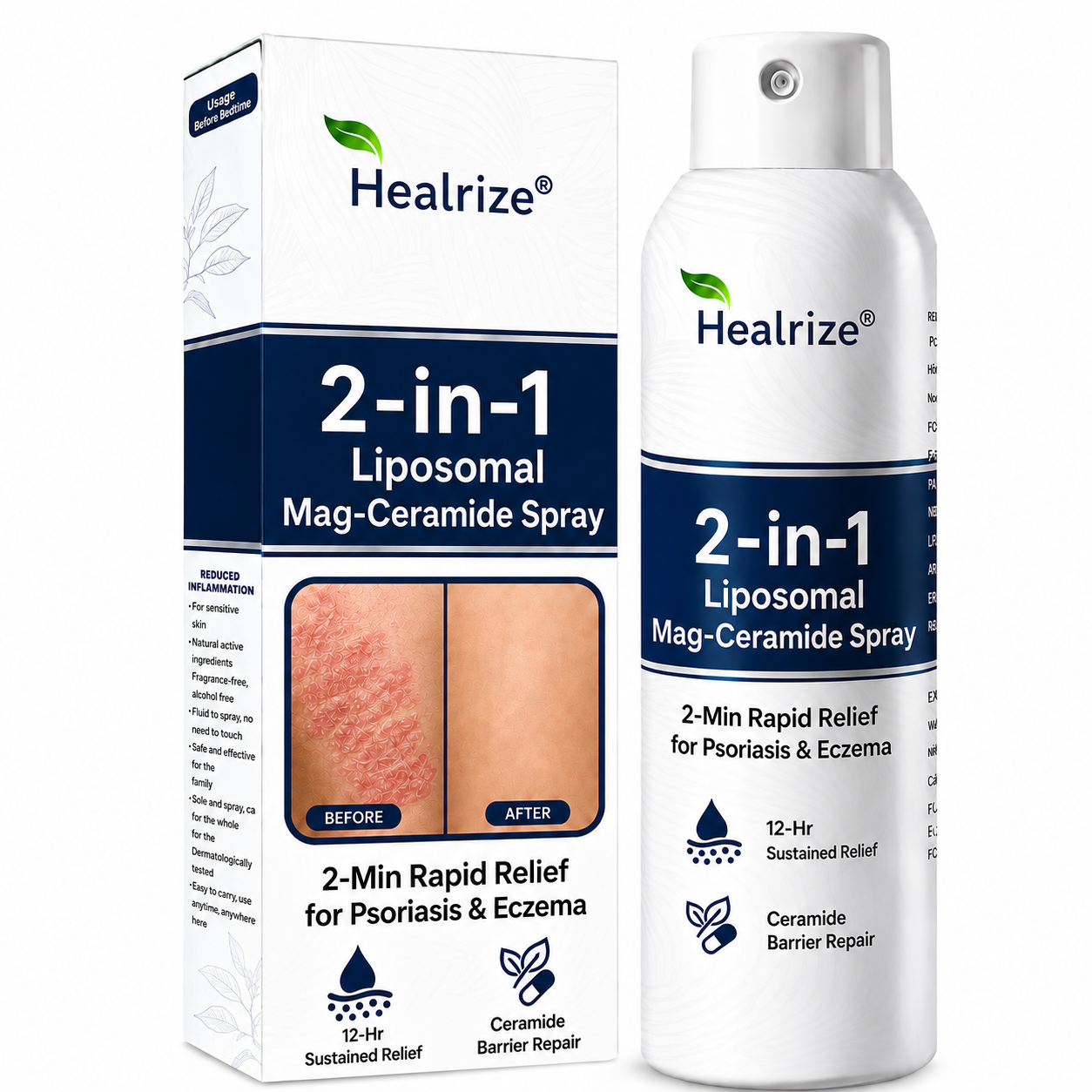 🌿🔥Healrize® 2-in-1 Liposomal Mag-Ceramide Spray | 2-Min Rapid Relief for Psoriasis & Eczema (Full Body & Intimate Safe)