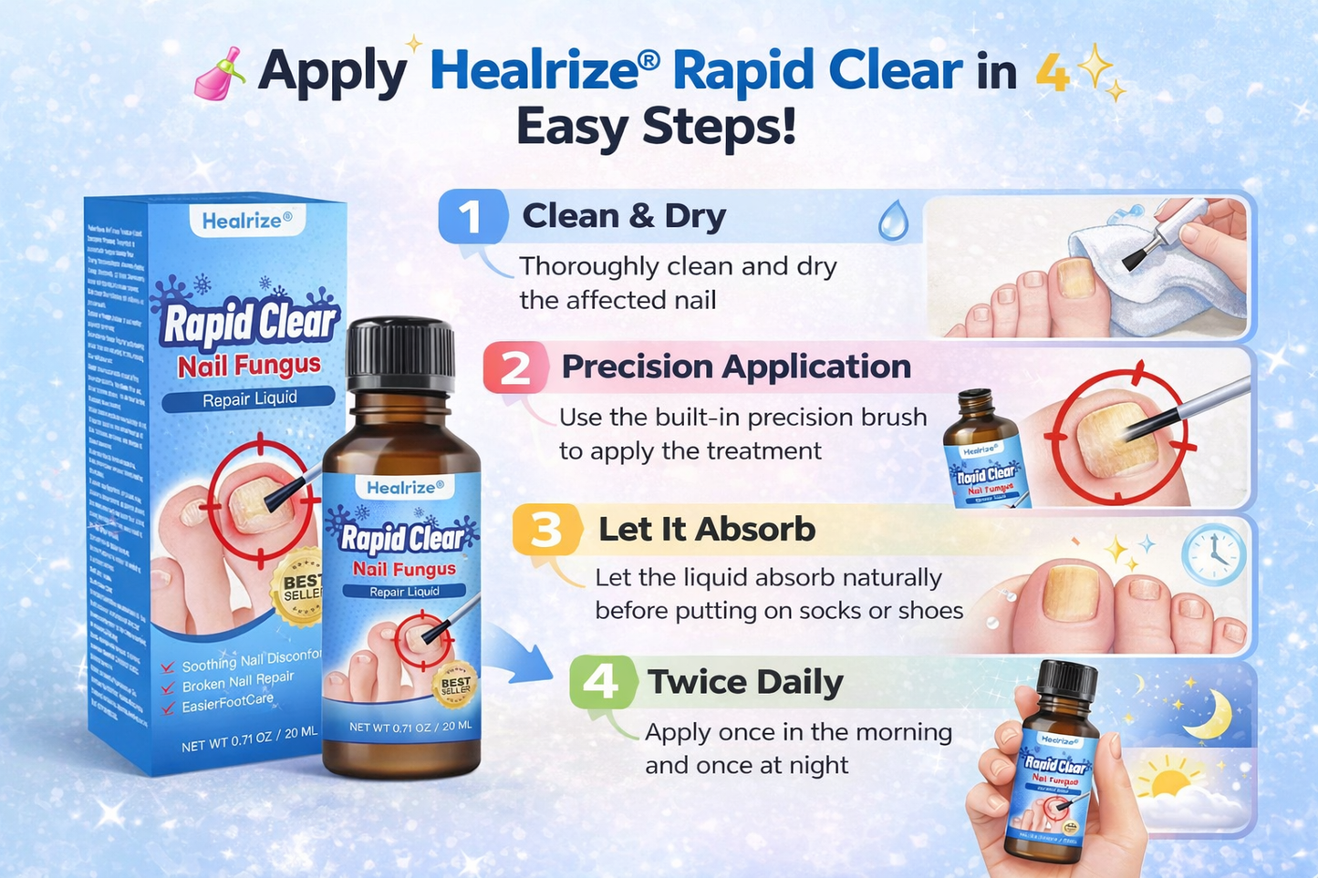 Healrize®Nano Rapid Clear Nail Fungus Rapair Liquid🔥 | Effective in 7 Days, Permanently Eliminates the Root