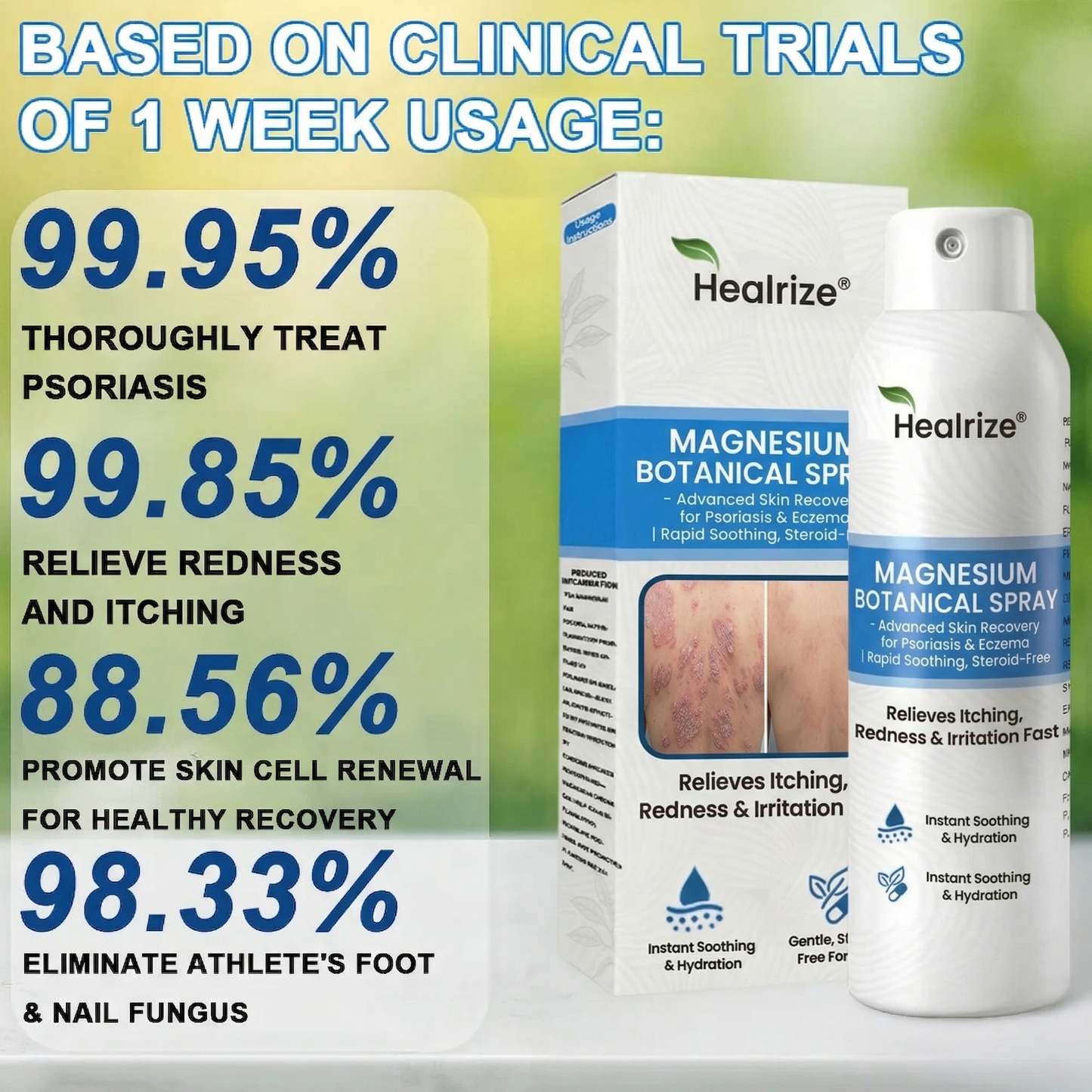 🔥Healrize® Magnesium Botanical Spray – Advanced Skin Recovery for Psoriasis & Eczema | Rapid Soothing, Steroid-Free