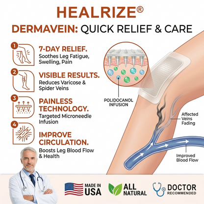 Healrize® DermaVein Microneedle Patch-𝘝𝘪𝘴𝘪𝘣𝘭𝘦 𝘝𝘦𝘪𝘯 𝘙𝘦𝘥𝘶𝘤𝘵𝘪𝘰𝘯 𝘚𝘺𝘴𝘵𝘦𝘮🔥