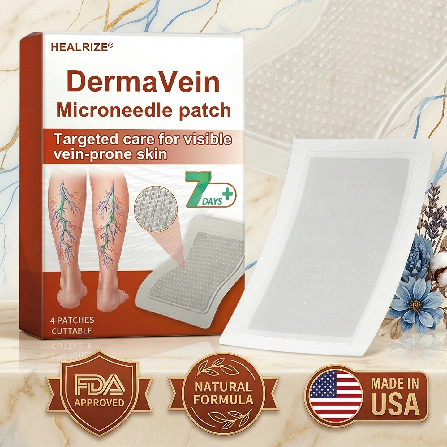 Healrize® DermaVein Microneedle Patch-𝘝𝘪𝘴𝘪𝘣𝘭𝘦 𝘝𝘦𝘪𝘯 𝘙𝘦𝘥𝘶𝘤𝘵𝘪𝘰𝘯 𝘚𝘺𝘴𝘵𝘦𝘮🔥