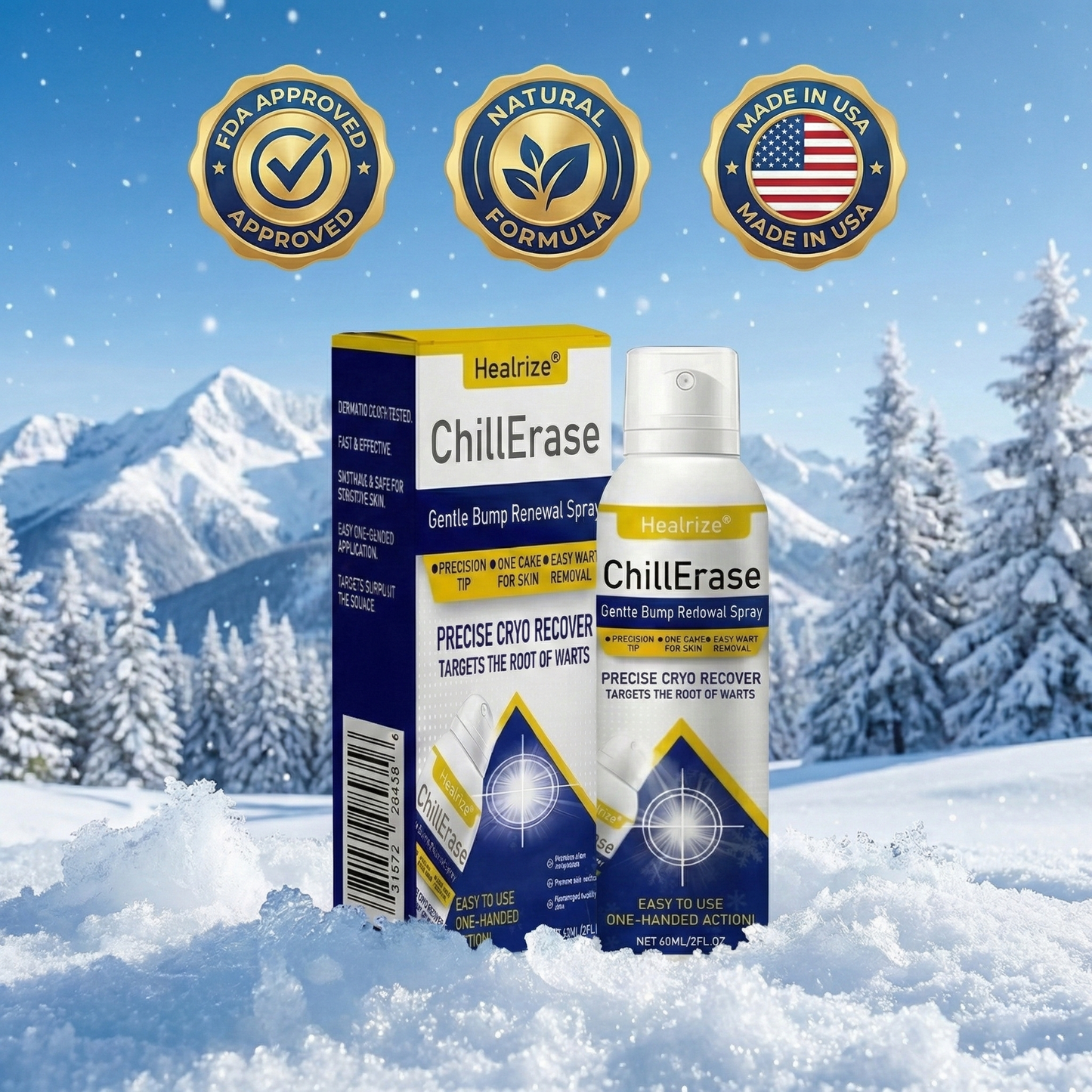 Healrize®ChillErase Gentle Bump Renewal Spray✨ — Pain-Free, Acid-Free Gentle Wart Removal
