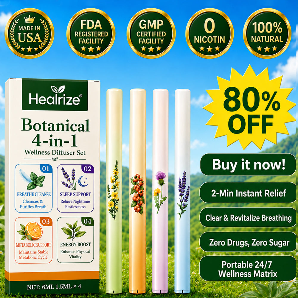 🍃🏆Healrize® Botanical 4-in-1 Wellness Diffuser Set | 2-Min Instant Relief & 24/7 Care