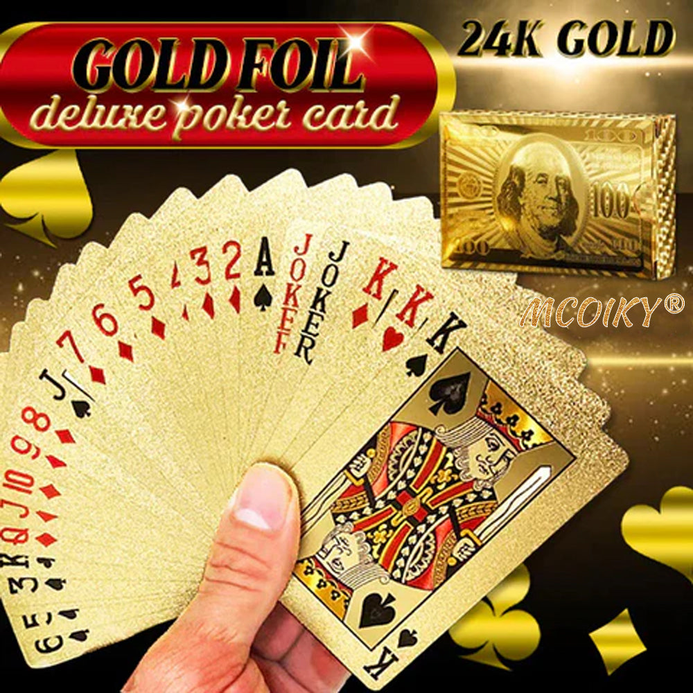 🔥MCOIKY® Gold Foil Deluxe Poker Card🃏🎴