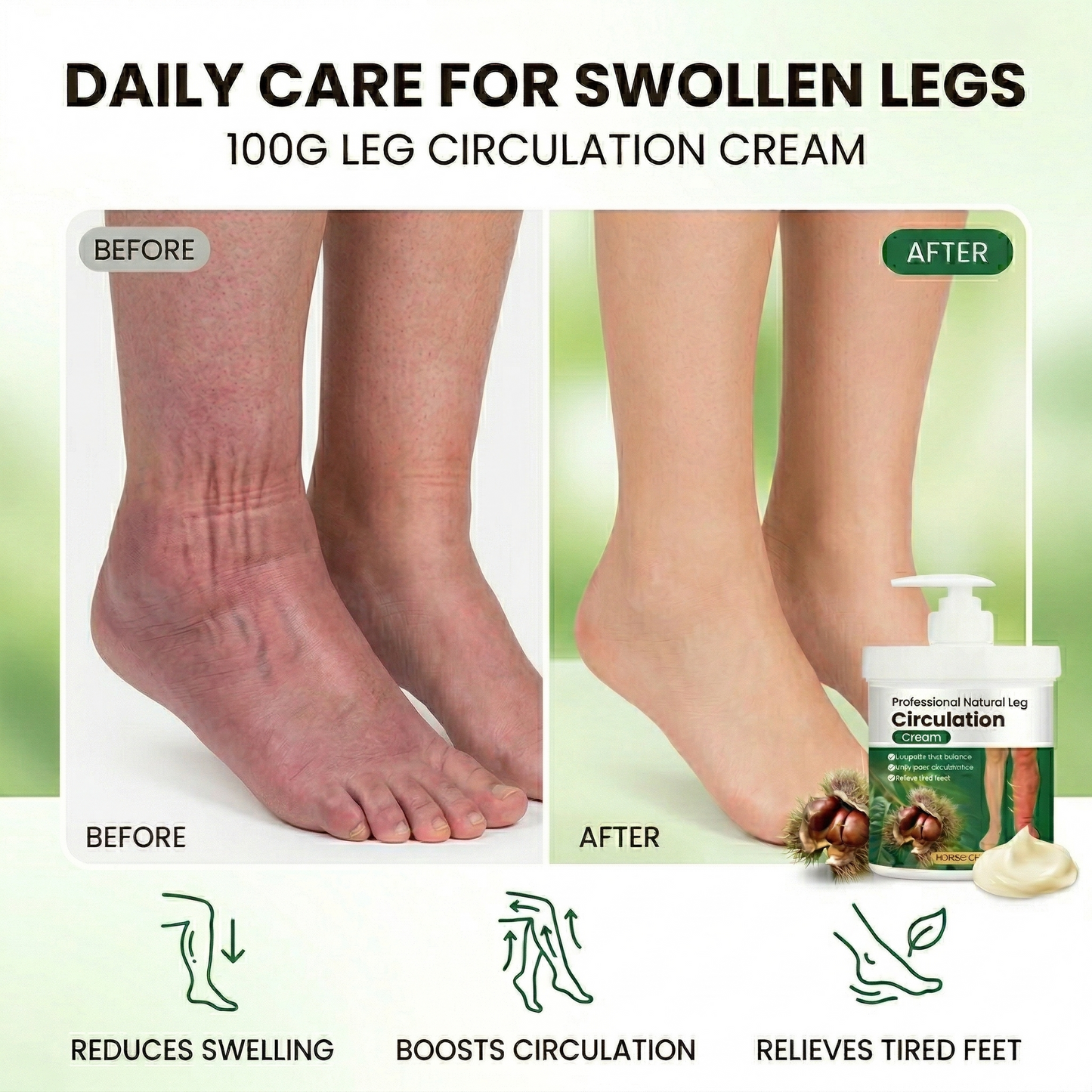 🔥Healrize® Professional Natural Leg Circulation Cream🌿 | Targeted Relief for Swelling, Puffiness & Heavy Legs
