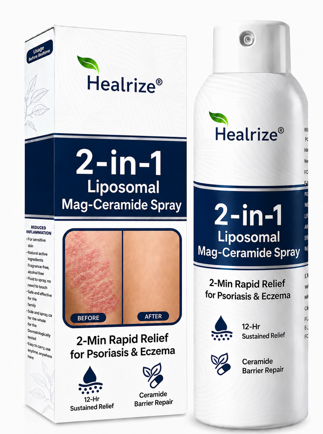 🏆Healrize® 2-in-1 Liposomal Mag-Ceramide Spray | 2-Min Rapid Relief for Psoriasis & Eczema (Full Body & Intimate Safe)
