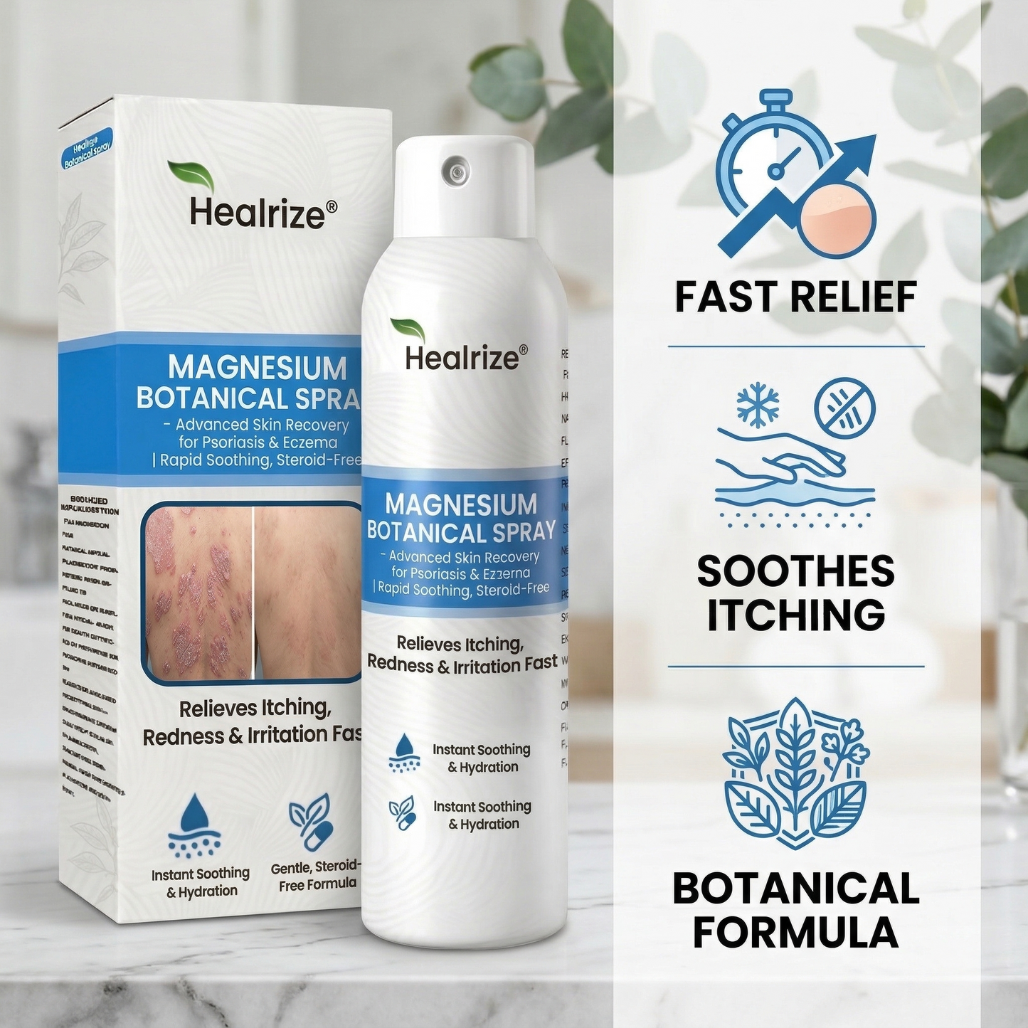 🔥Healrize® Magnesium Botanical Spray – Advanced Skin Recovery for Psoriasis & Eczema | Rapid Soothing, Steroid-Free