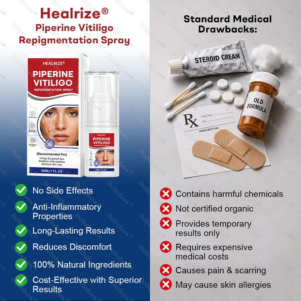 🍃🔥Healrize® Piperine Vitiligo Repigmentation Spray - 👨‍⚕️✅Steroid-Free Botanical Formula | Gentle & Effective for All Skin Types