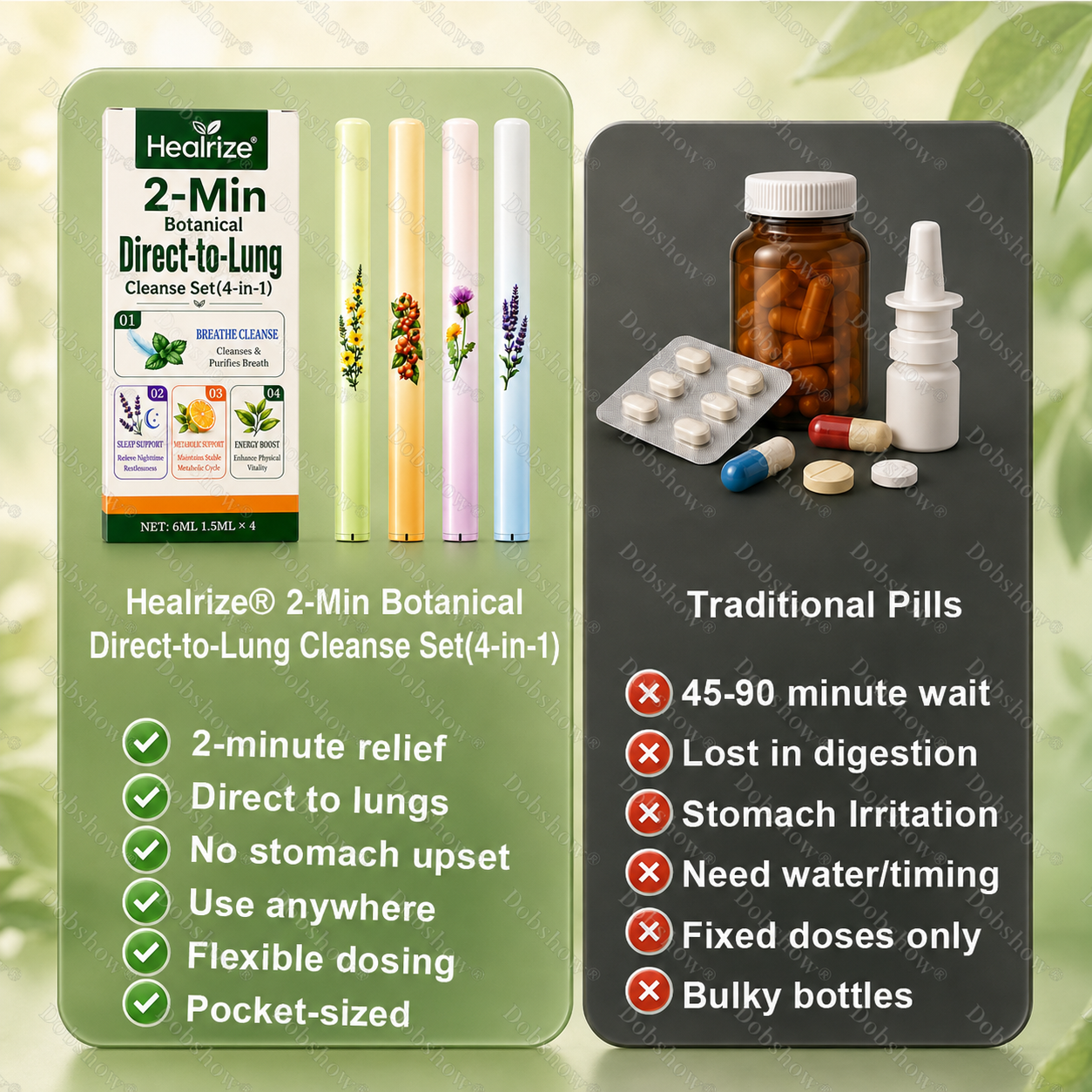 🫁🔥Healrize® 2-Min Botanical Direct-to-Lung Cleanse Set(4-in-1)