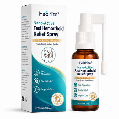 Healrize® Nano-Active Fast Hemorrhoid Relief Spray | Rapid-Dry Micro-Mist with Essential Oils, Touch-Free & Instant Soothe