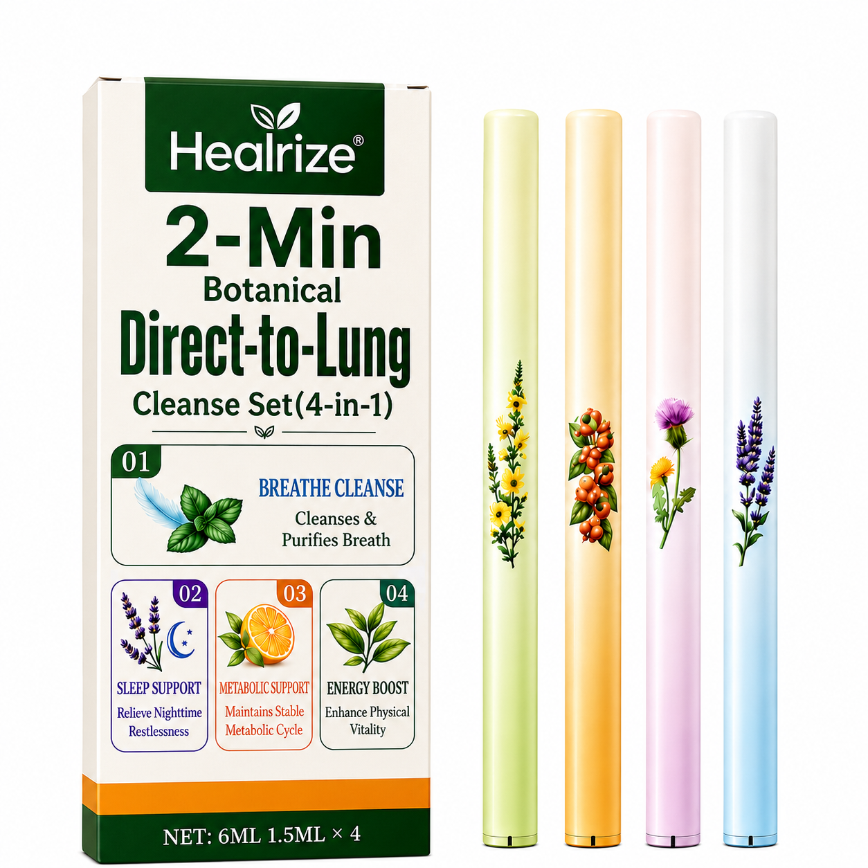 🫁🔥Healrize® 2-Min Botanical Direct-to-Lung Cleanse Set(4-in-1)