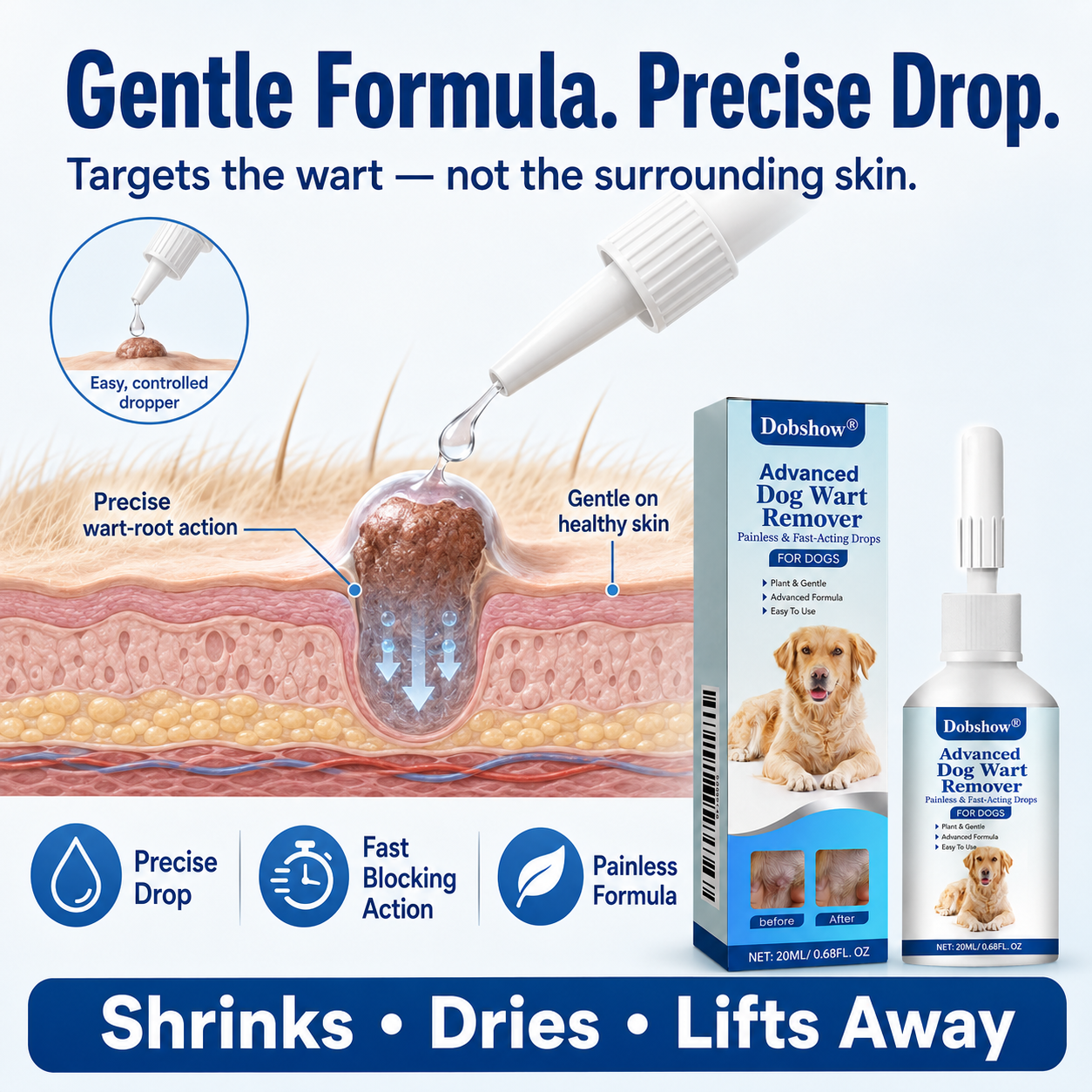 🐶Dobshow®Advanced Dog Wart Remover | Painless & Fast-Acting Drops