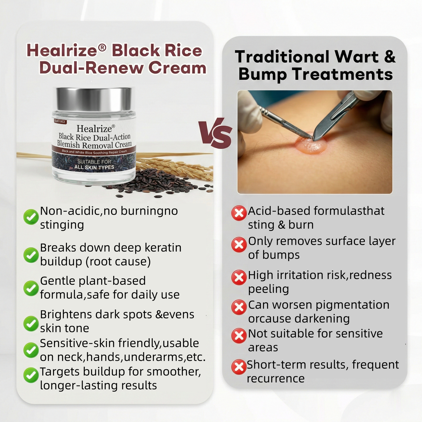 ✅Healrize®Black Rice Dual-Action Blemish Removal Cream