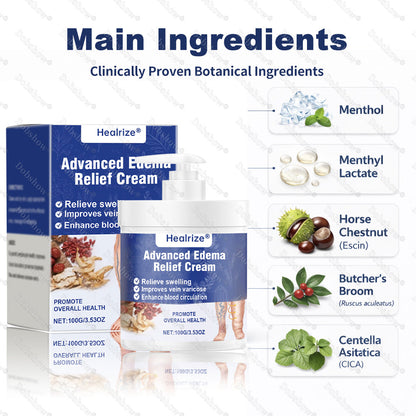 🔥Healrize® Advanced Edema Relief Cream | Herbal Soothing Ointment for Varicose Veins, Swelling & Leg Circulation🌿