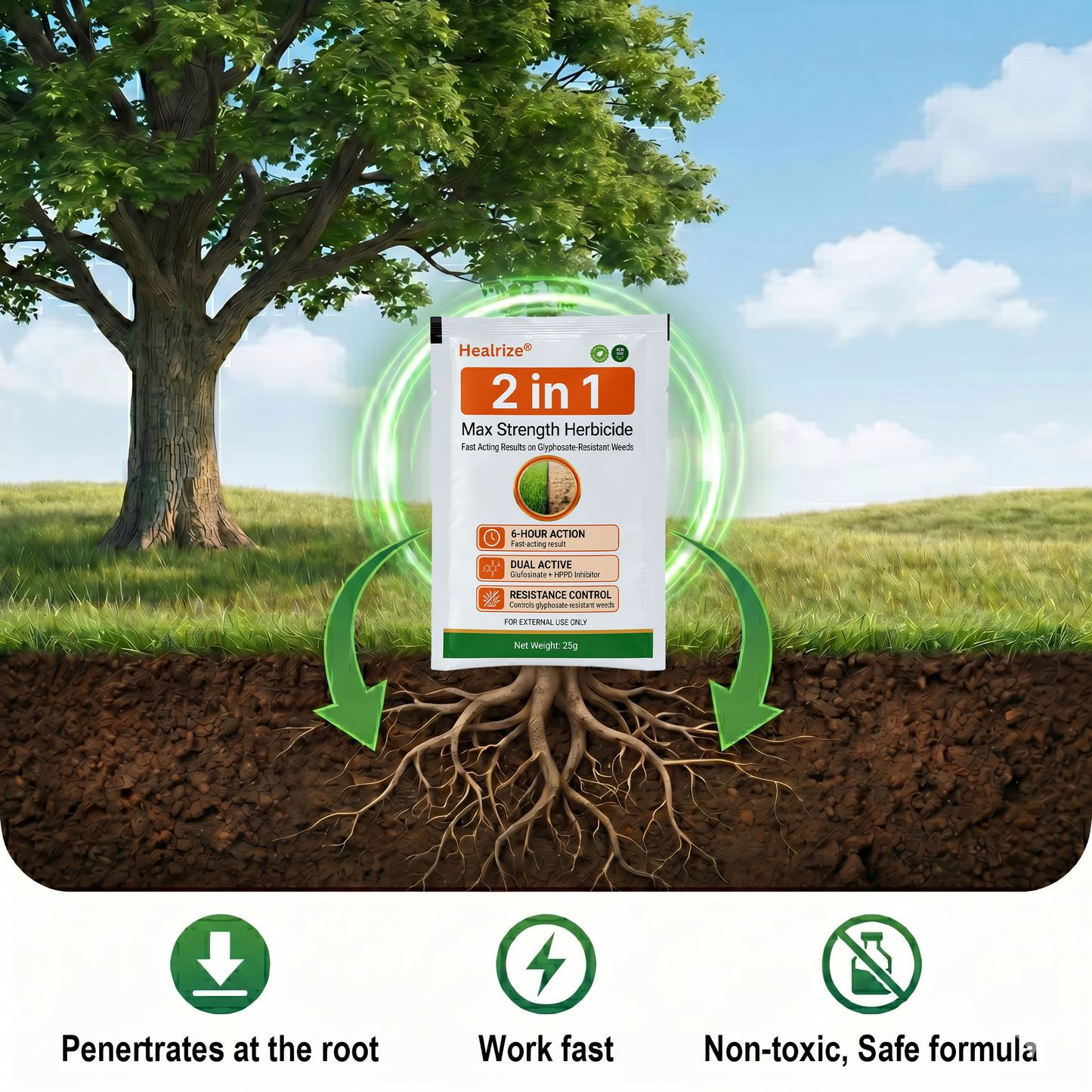 🏆Healrize® 𝟐-𝐢𝐧-𝟏 𝐌𝐚𝐱 𝐒𝐭𝐫𝐞𝐧𝐠𝐭𝐡 𝐇𝐞𝐫𝐛𝐢𝐜𝐢𝐝𝐞: Fast Acting Results on Glyphosate-Resistant Weeds