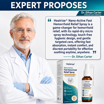 Healrize® Nano-Active Fast Hemorrhoid Relief Spray | Rapid-Dry Micro-Mist with Essential Oils, Touch-Free & Instant Soothe