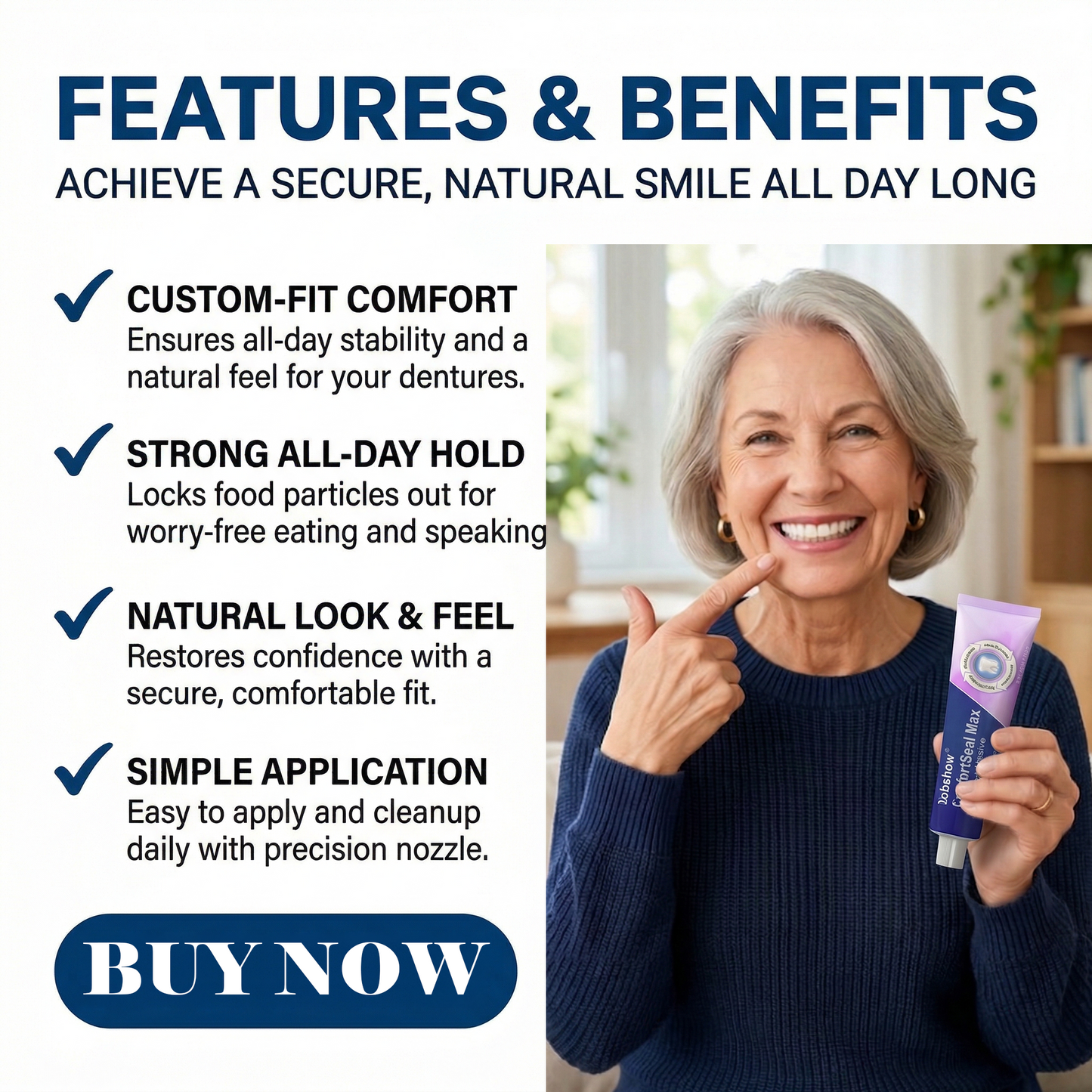 👨‍⚕️🔥Dobshow® ComfortSeal Max Denture Adhesive—🦷96-hour long-lasting, heat adaptive technology