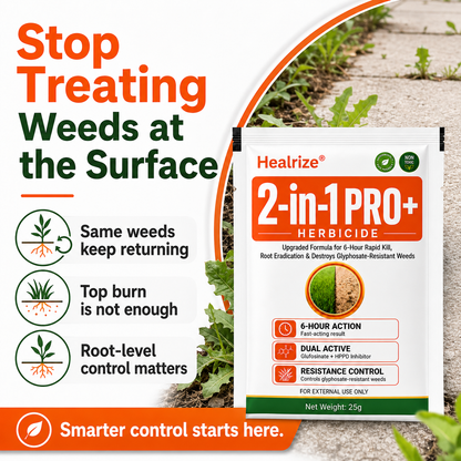 🏆🍂Healrize® Advanced 2-in-1 Pro+ Herbicide | Upgraded Formula for 6-Hour Rapid Kill, Root Eradication & Destroys Glyphosate-Resistant Weeds