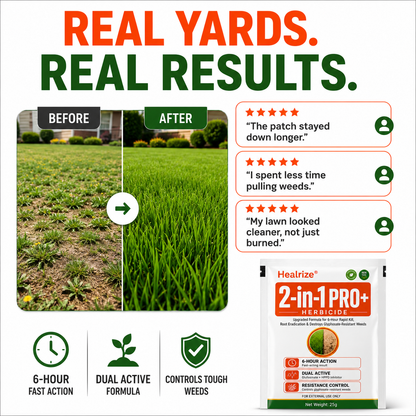 🏆🍂Healrize® Advanced 2-in-1 Pro+ Herbicide | Upgraded Formula for 6-Hour Rapid Kill, Root Eradication & Destroys Glyphosate-Resistant Weeds