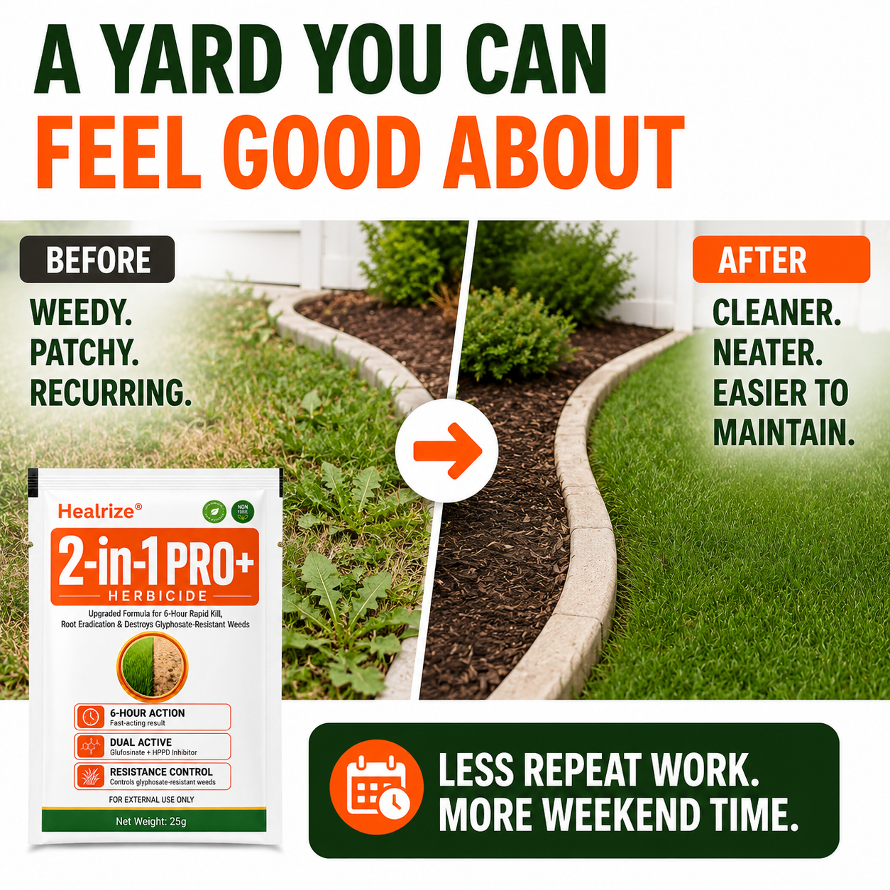 🏆🍂Healrize® Advanced 2-in-1 Pro+ Herbicide | Upgraded Formula for 6-Hour Rapid Kill, Root Eradication & Destroys Glyphosate-Resistant Weeds