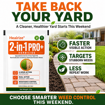 🏆🍂Healrize® Advanced 2-in-1 Pro+ Herbicide | Upgraded Formula for 6-Hour Rapid Kill, Root Eradication & Destroys Glyphosate-Resistant Weeds
