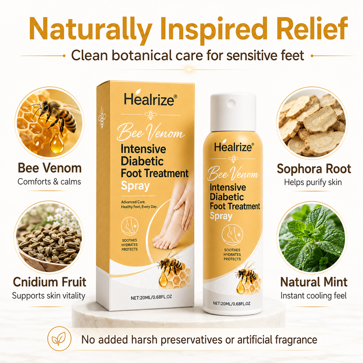 🎉Limited-time discount🎉Healrize®Bee Venom Intensive Diabetic Foot Treatment Spray🔥89K+SOLD🔥