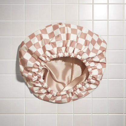 Luxury Shower Caps for Women Reusable Waterproof - Flexi Satin Lined, Quick-dry, Adjustable, Hair Cap for Long & Short Hair