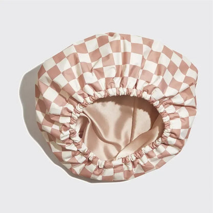 Luxury Shower Caps for Women Reusable Waterproof - Flexi Satin Lined, Quick-dry, Adjustable, Hair Cap for Long & Short Hair