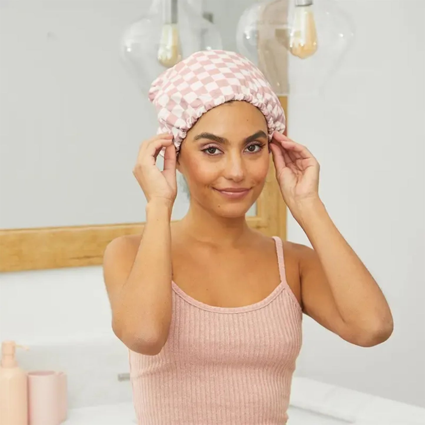 Luxury Shower Caps for Women Reusable Waterproof - Flexi Satin Lined, Quick-dry, Adjustable, Hair Cap for Long & Short Hair