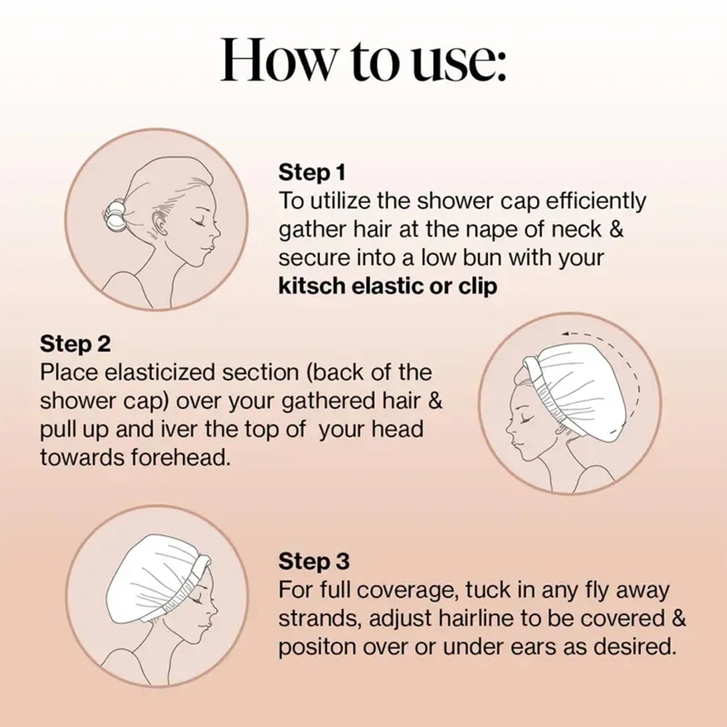 Luxury Shower Caps for Women Reusable Waterproof - Flexi Satin Lined, Quick-dry, Adjustable, Hair Cap for Long & Short Hair