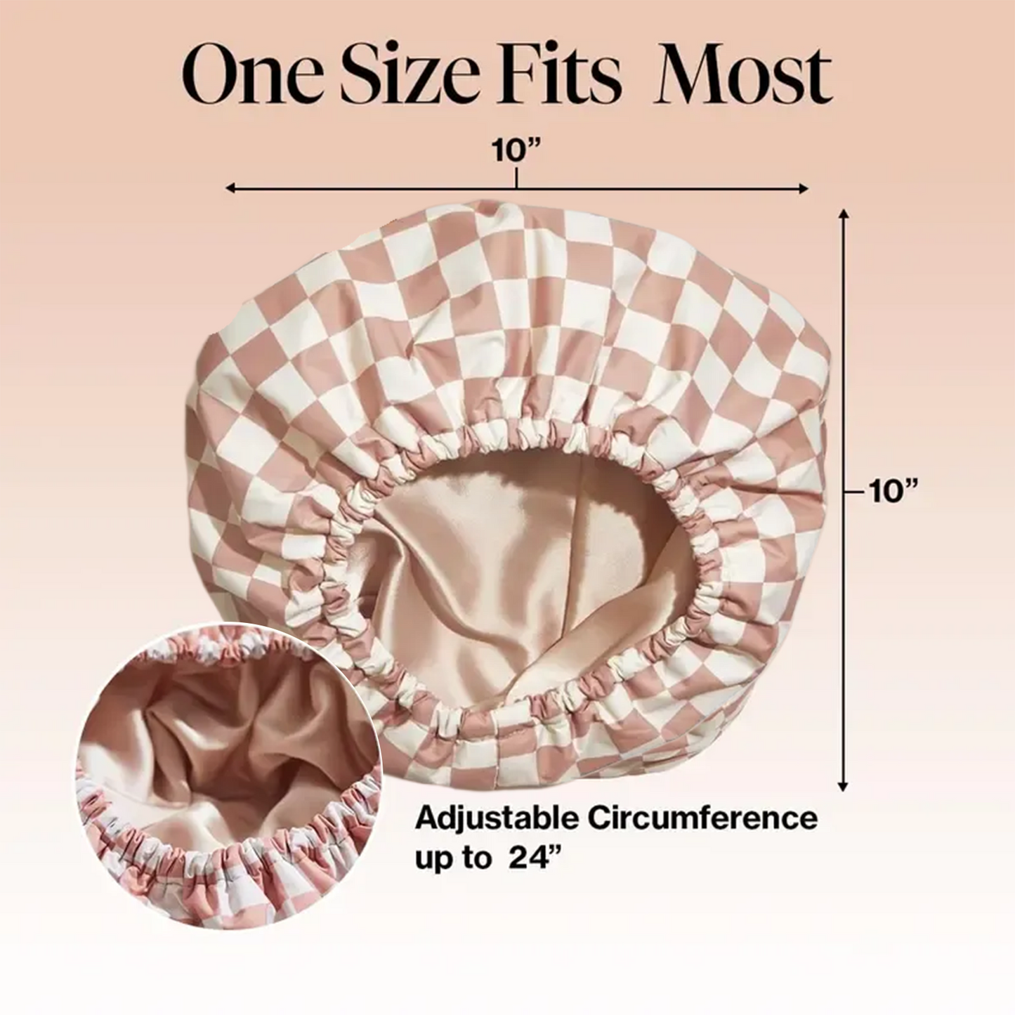 Luxury Shower Caps for Women Reusable Waterproof - Flexi Satin Lined, Quick-dry, Adjustable, Hair Cap for Long & Short Hair